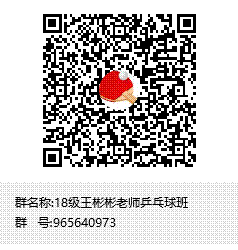 18级王彬彬老师乒乓球班群聊二维码